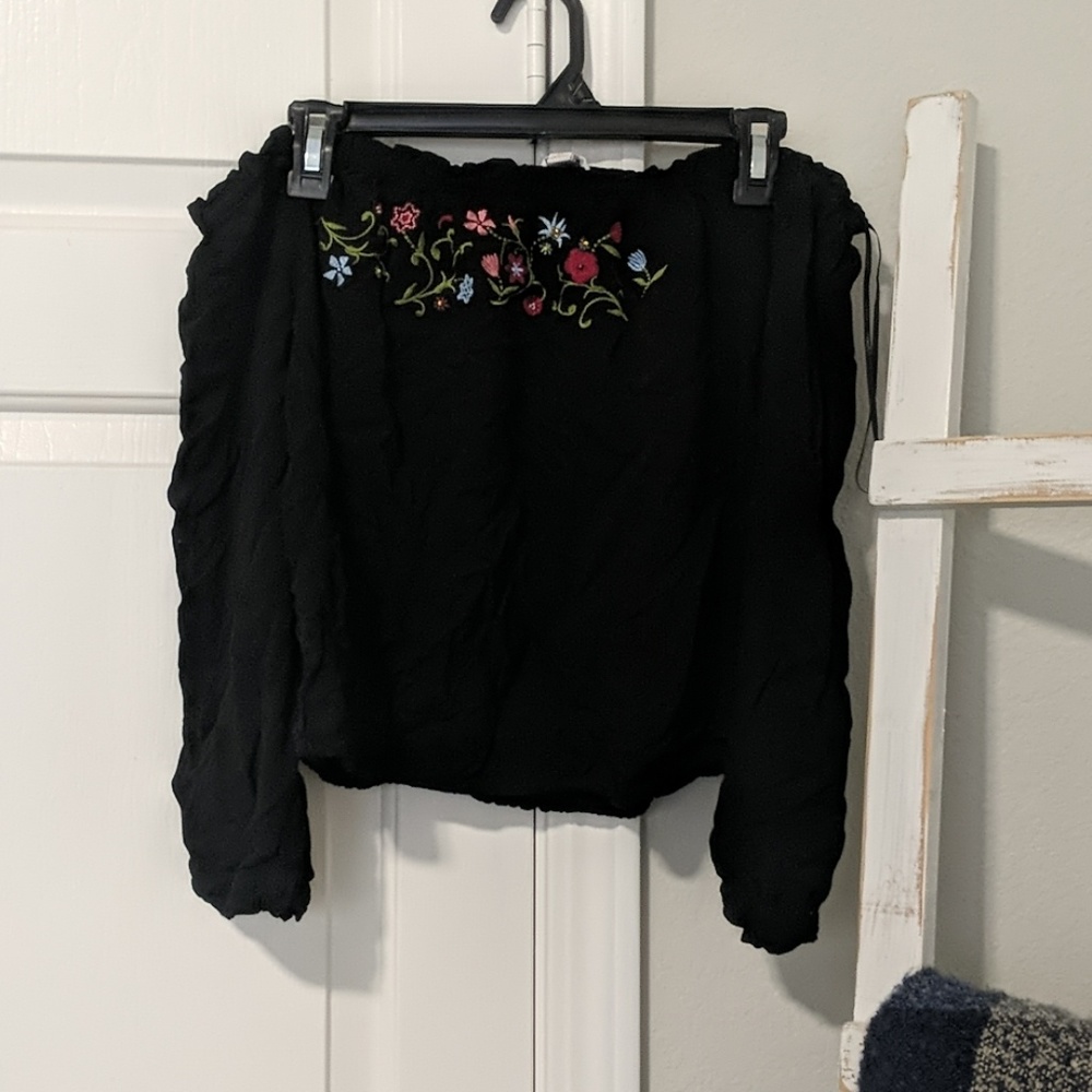 Candie's Embroidered Crop Top